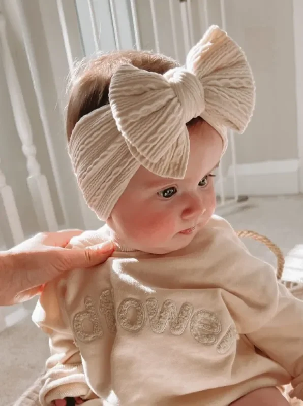 Luna + Luca Stretch Bow Headband – Cream
