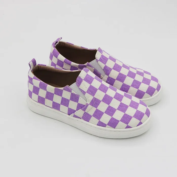 Madison Slip-on Sneakers – Checkered (lavender)
