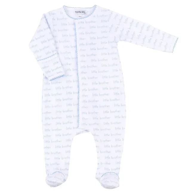 Magnolia Baby Little Brother Print Footie
