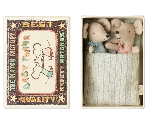 Maileg Twins, Baby Mice in Matchbox