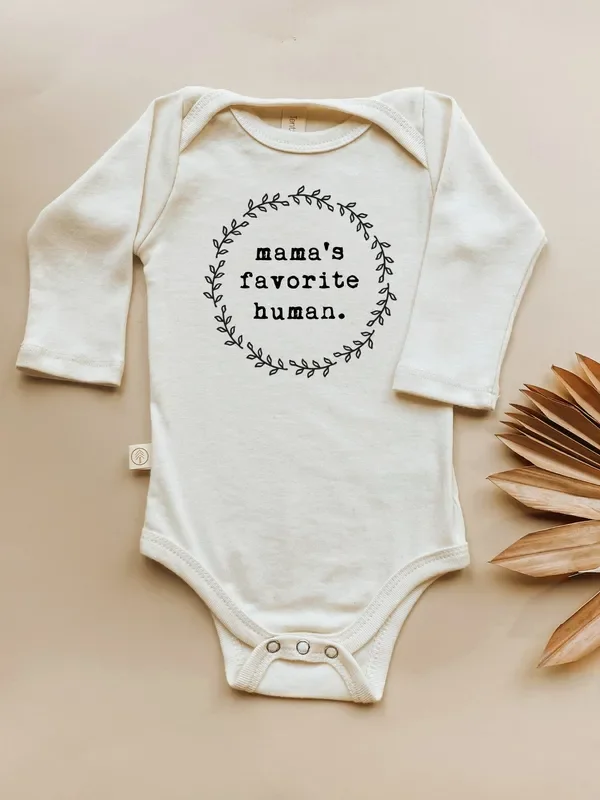 Mama’s Favorite Human Organic Bodysuit Long Sleeve