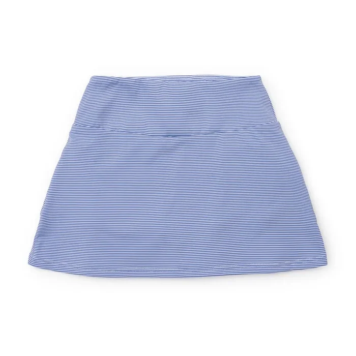 Margot Girls’ Tiered Performance Skirt – Blue And White Stripes