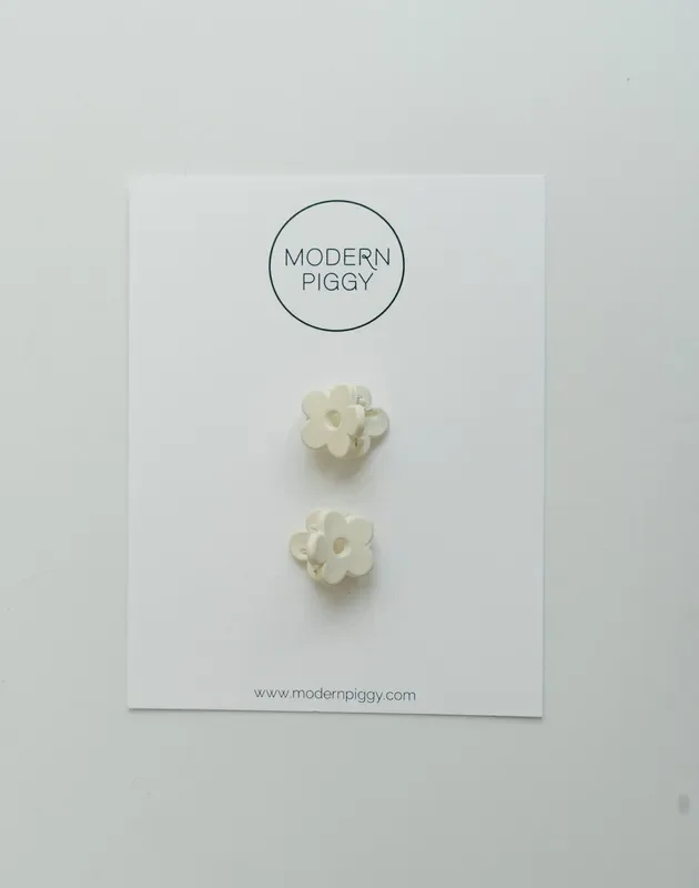 Marshmallow | Micro Bloom Claw Clip Set
