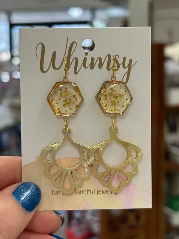 Mary Metal Gemstone Earrings