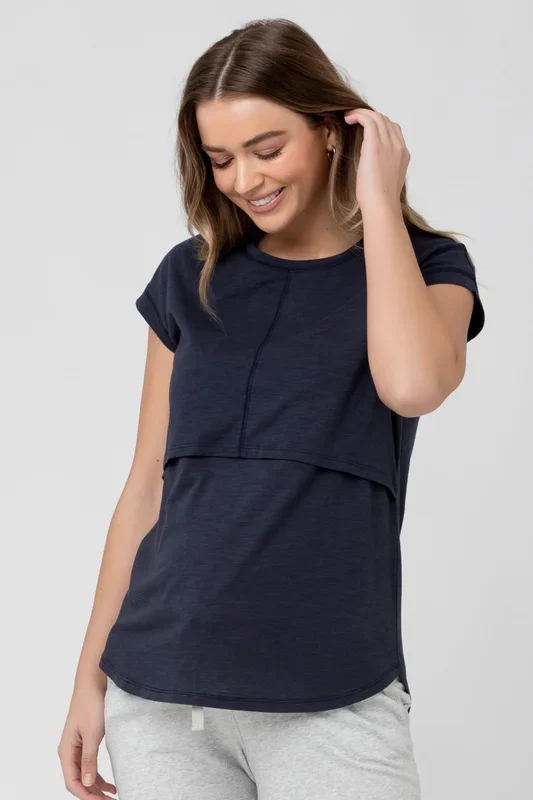 Maternity and nursing T-shirt navy