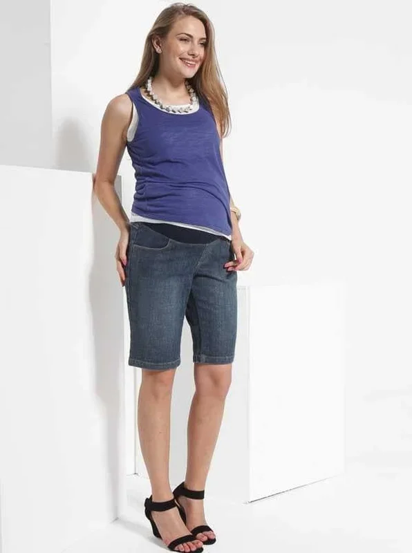Maternity Denim Jean Shorts – Stone Wash
