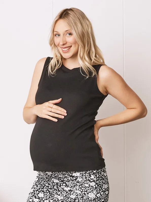 Maternity plain Black Tank