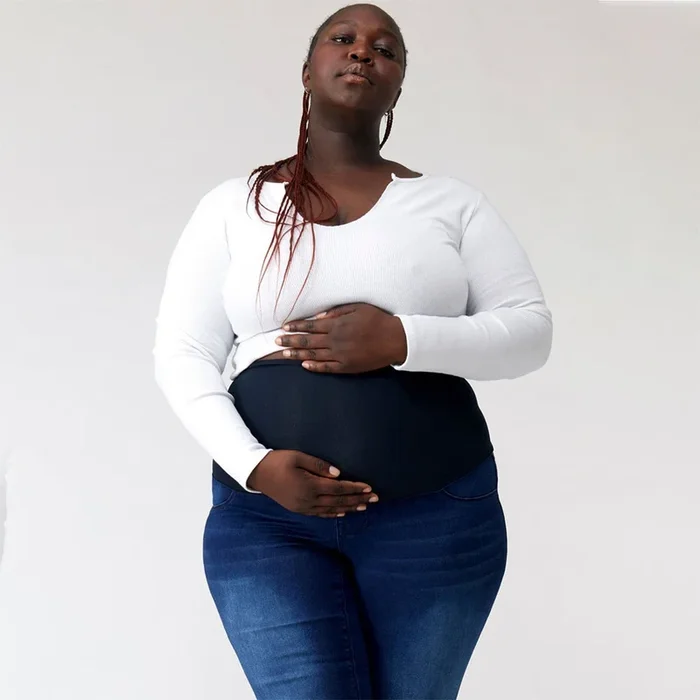 Maternity Plus Butter 28″ Ankle Skinny Jegging With Bellyband