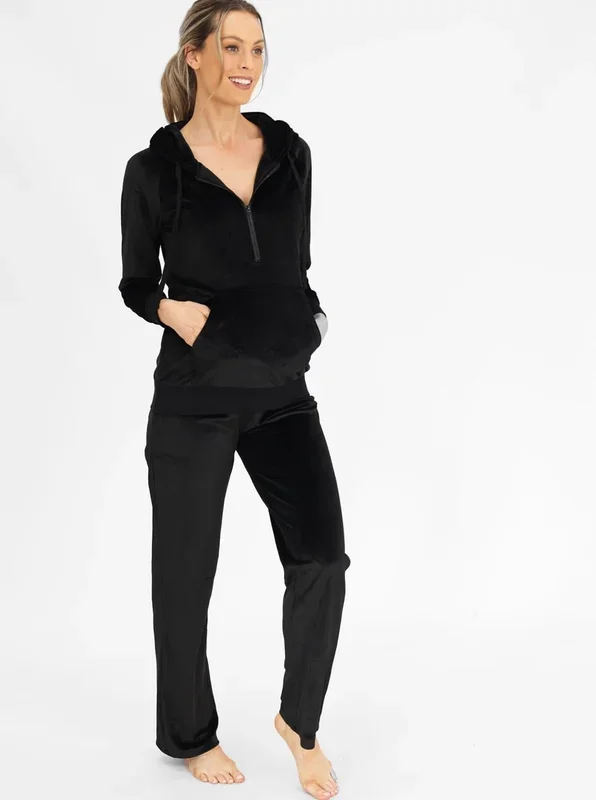 Maternity Velour Set – Black