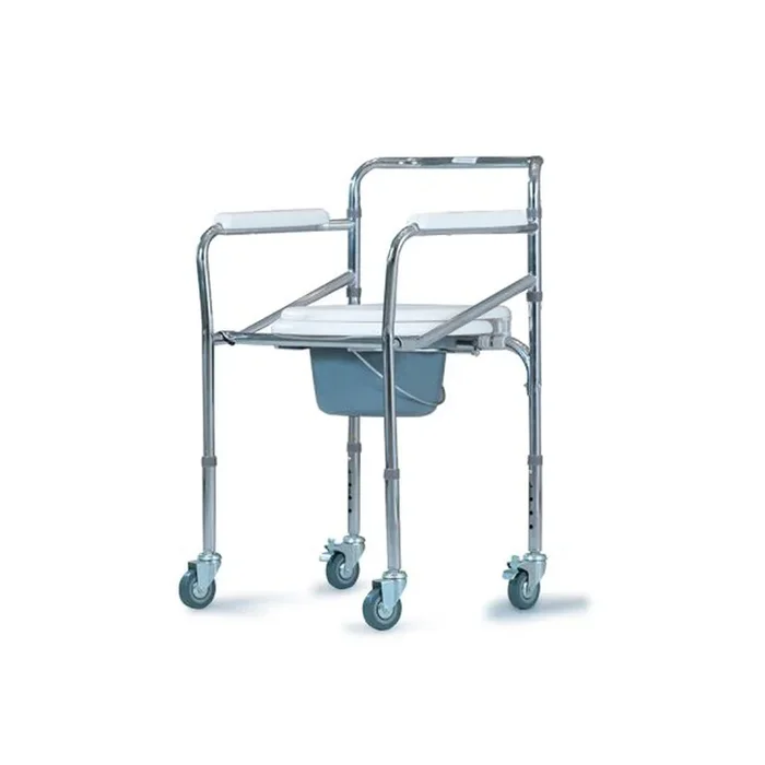 Medica Steel Folding Commode Chair With 3″ Wheels CA615
