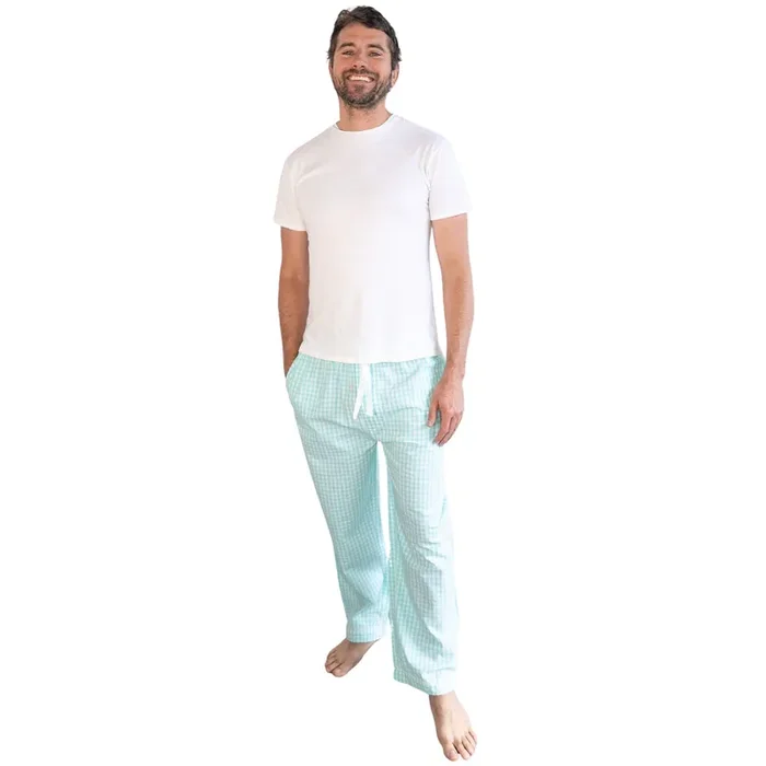 Men’s Hepburn Gingham Mint Pj Pants