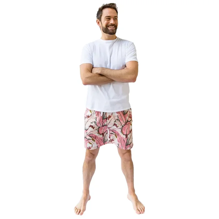 Men’s Pink Martinique®, Banana Leaf Sleep Shorts