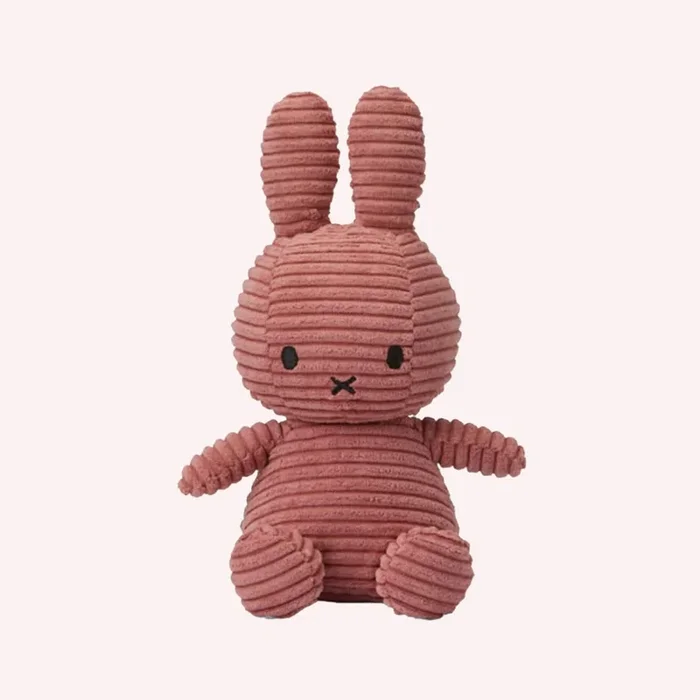 Miffy Corduroy Plush – Dusty Rose (23 cm)