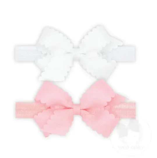 Mini Scalloped Bow on Band 2-Pack