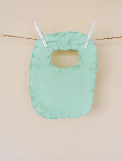 Mint Ruffle Baby Bib