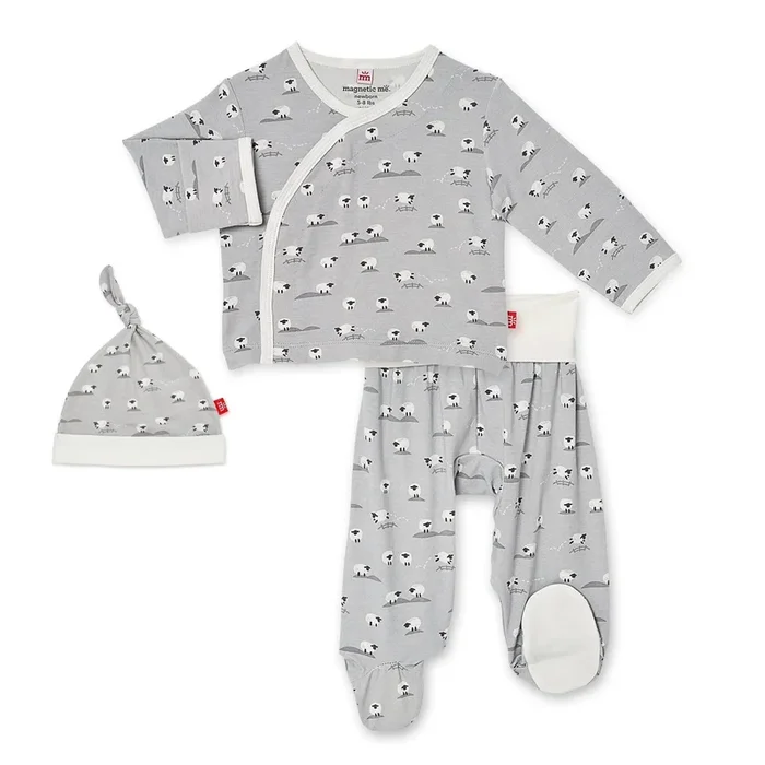Modal Magnetic 3 piece Kimono Set – Gray Baa Baa