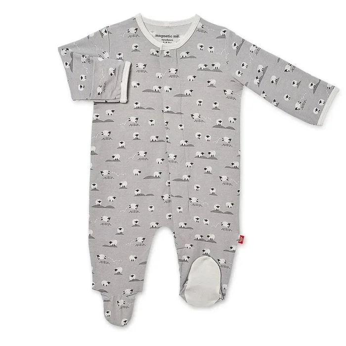 Modal Magnetic Footie – Gray Baa Baa