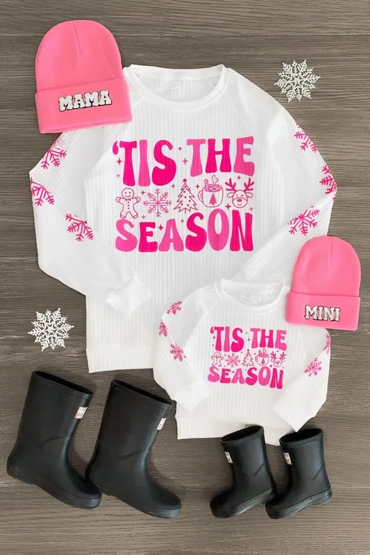 Mom & Me – “‘Tis The Season ” White Long Sleeve Top