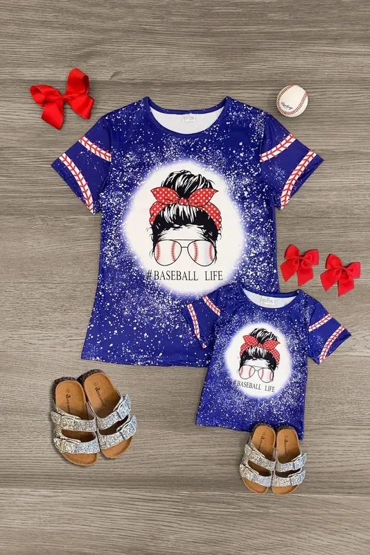 Mom & Me – “#Baseball Life ” Short Sleeve Top