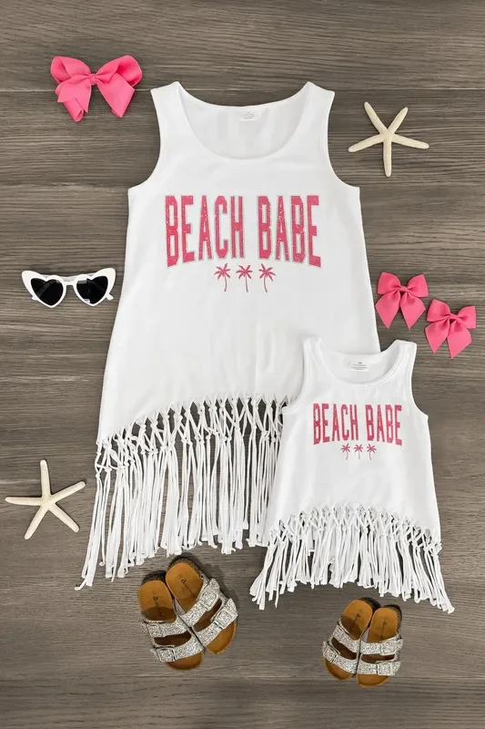 Mom & Me – “Beach Babe ” Fringe Tank Top