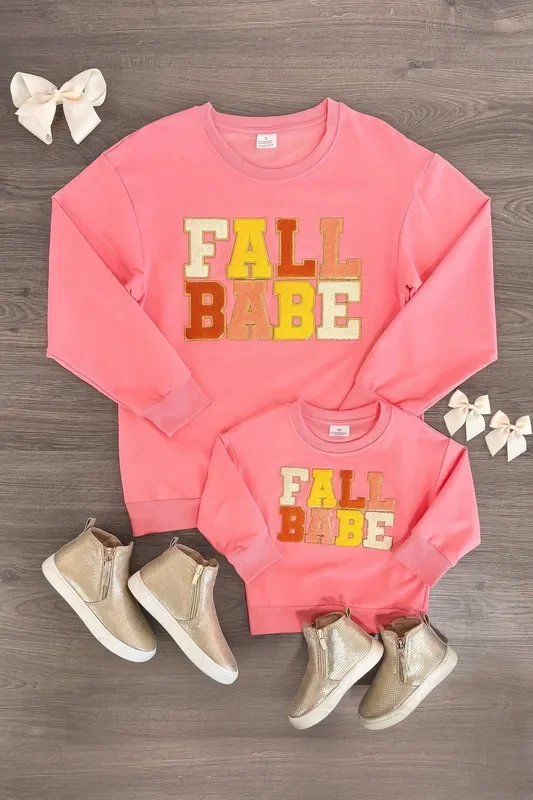 Mom & Me – “Fall Babe ” Chenille Patch Top