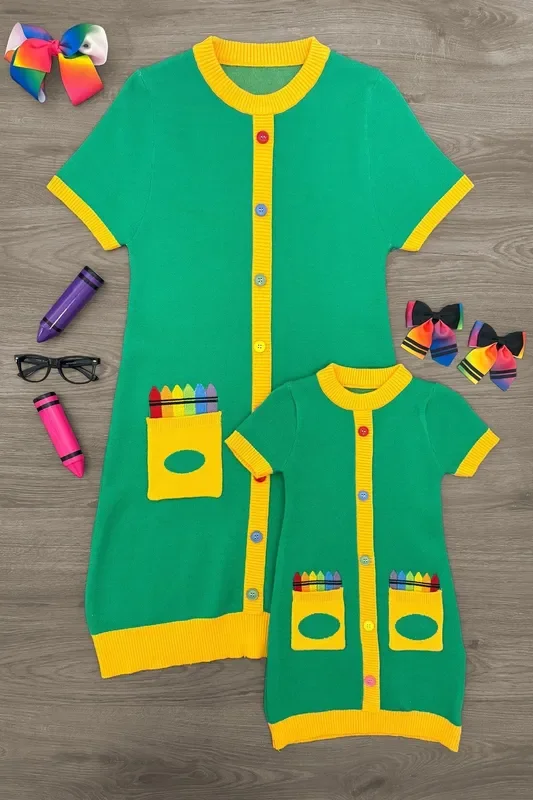Mom & Me – Crayon Box Sweater Dress
