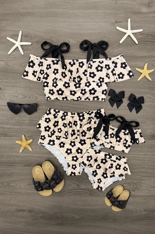 Mom & Me – Cream Flower Bikini