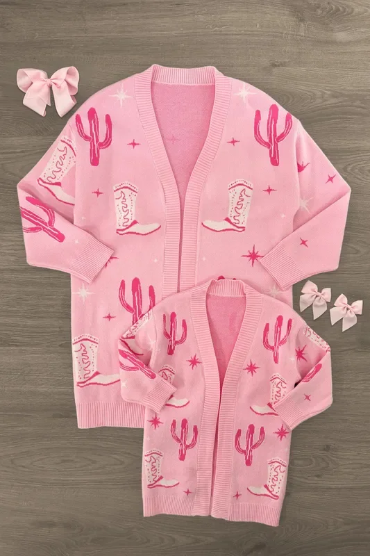 Mom & Me – Pink Cowgirl Cardigan