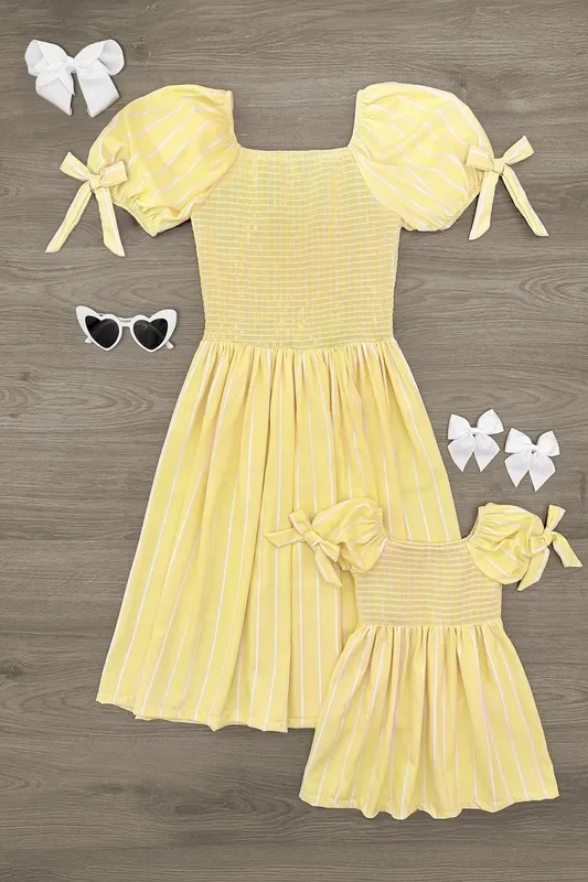 Mom & Me – Yellow Striped Dress