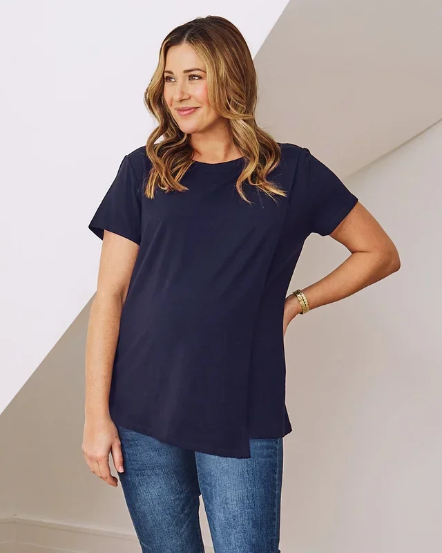 Monique Maternity Nursing Petal Top -Midnight Navy