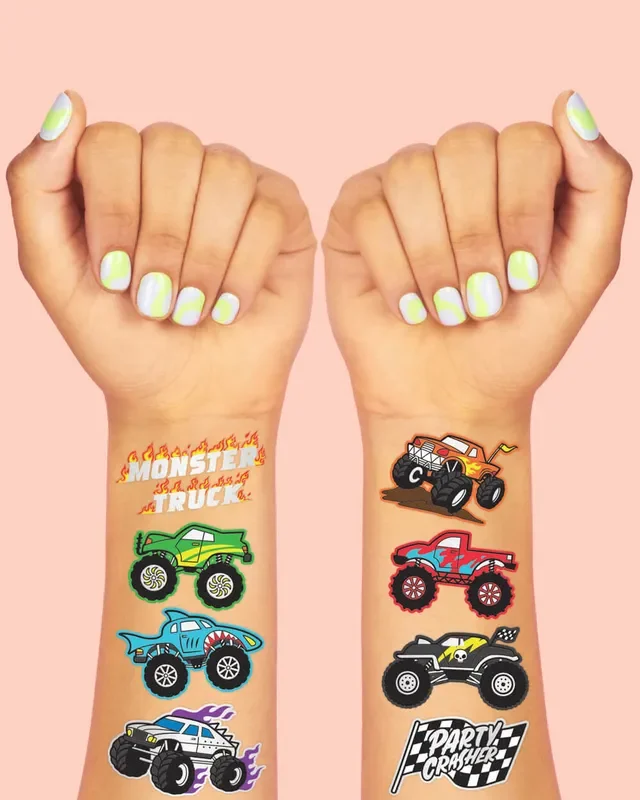 Monster Truck Tats – 42 Foil Temporary Tattoos