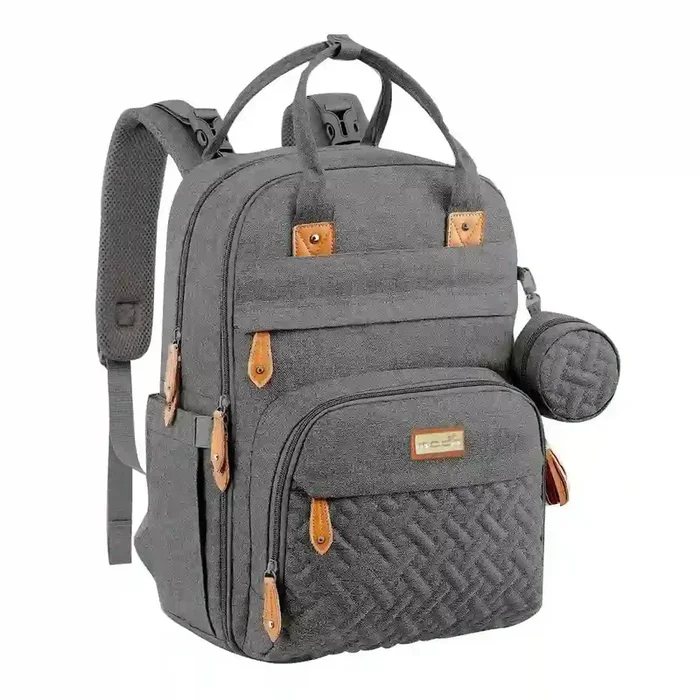 Moon – Kary Me Diaper Bag Backpack With Pacifier Case (Dark Grey)