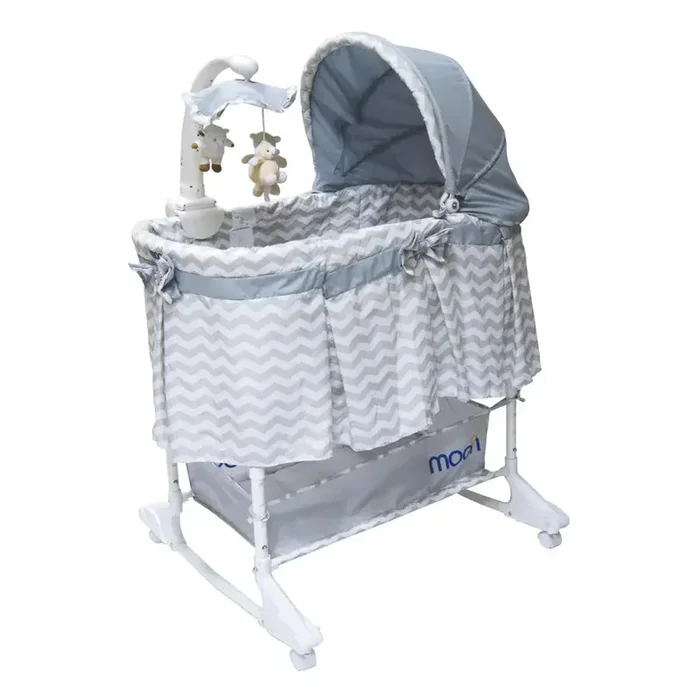 Moon Soffy – 4 In 1 Convertible Cradle – Grey Line