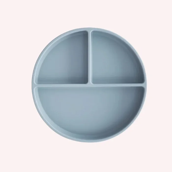 Mushie Silicone Divided Suction Plate – Powder Blue
