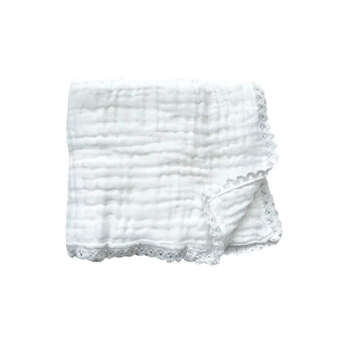 Muslin 6-layer Blanket – White Lace