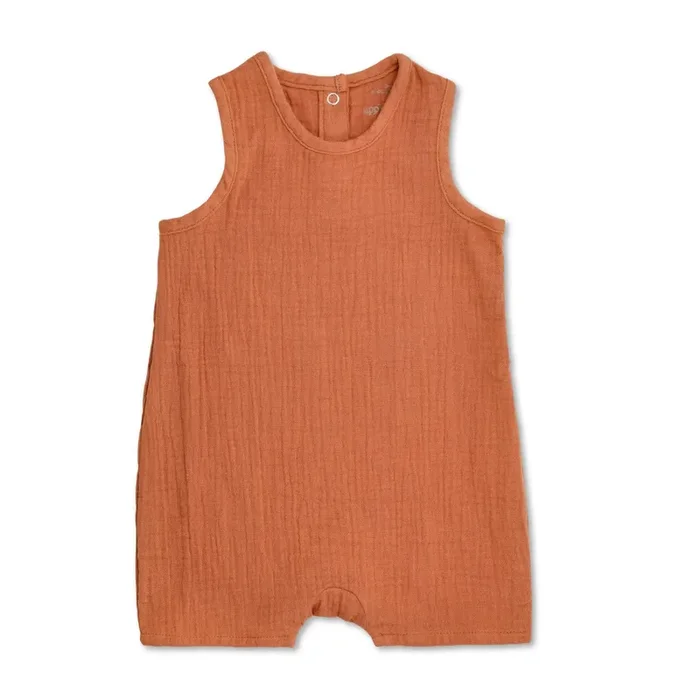 Muslin Sleeveless Coverall – Rust