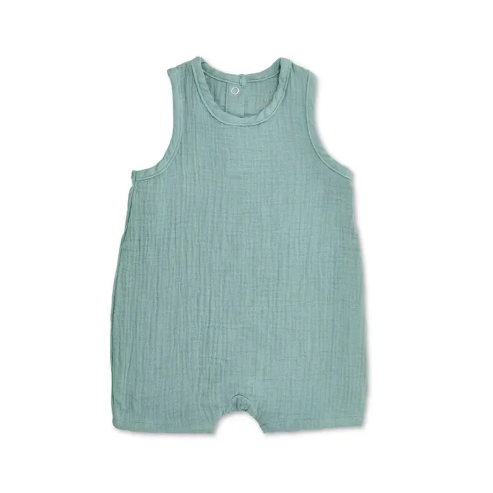 Muslin Sleeveless Coverall – Teal
