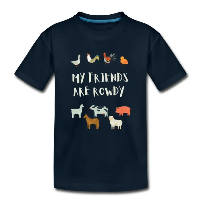 My Friends Are Rowdy Organic Toddler T-Shirt | Navy and Black