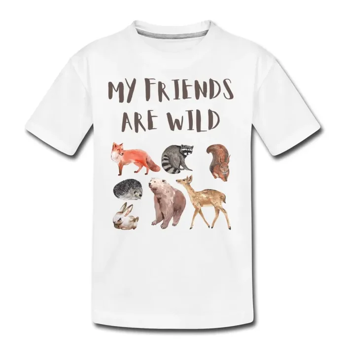 My Friends Are Wild Organic Kids’ T-shirt | White
