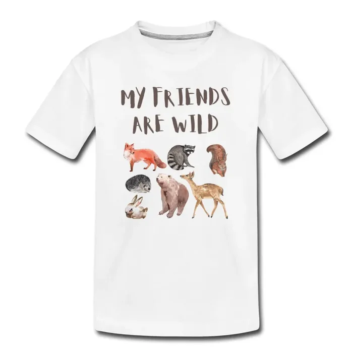 My Friends Are Wild Organic Toddler T-shirt | White