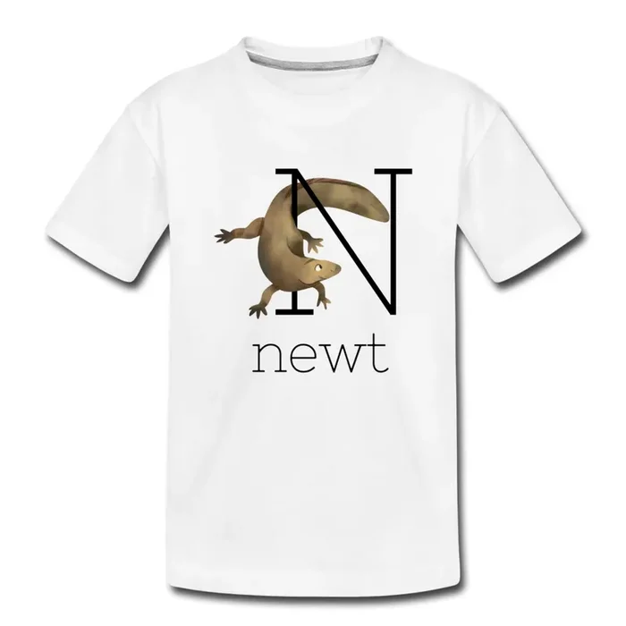 N is for Newt Alphabet Letter of the Day Organic Toddler T-shirt