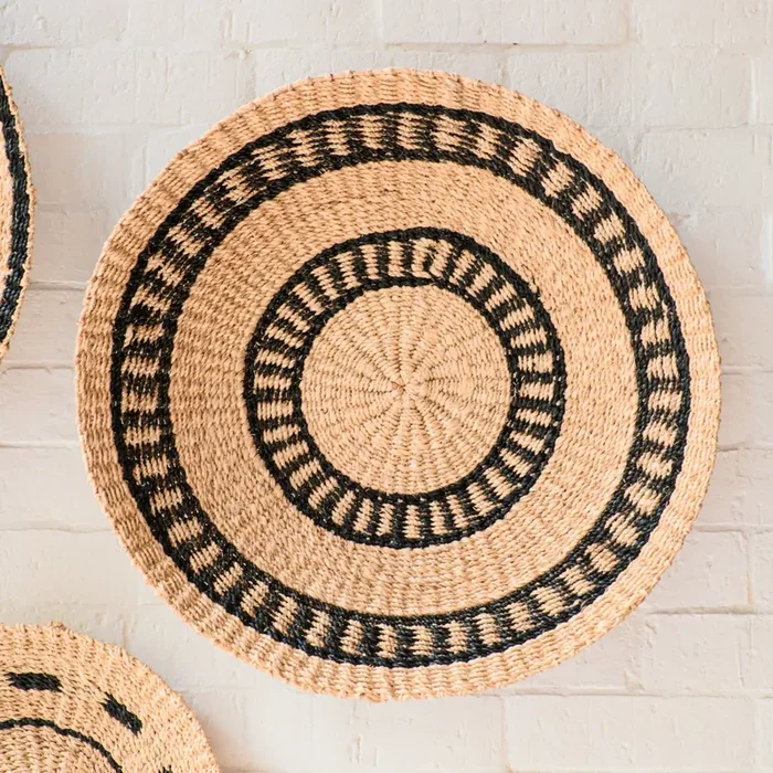 Natural + Black Wall Baskets, Medium – Woven Wall Baskets | Likhâ