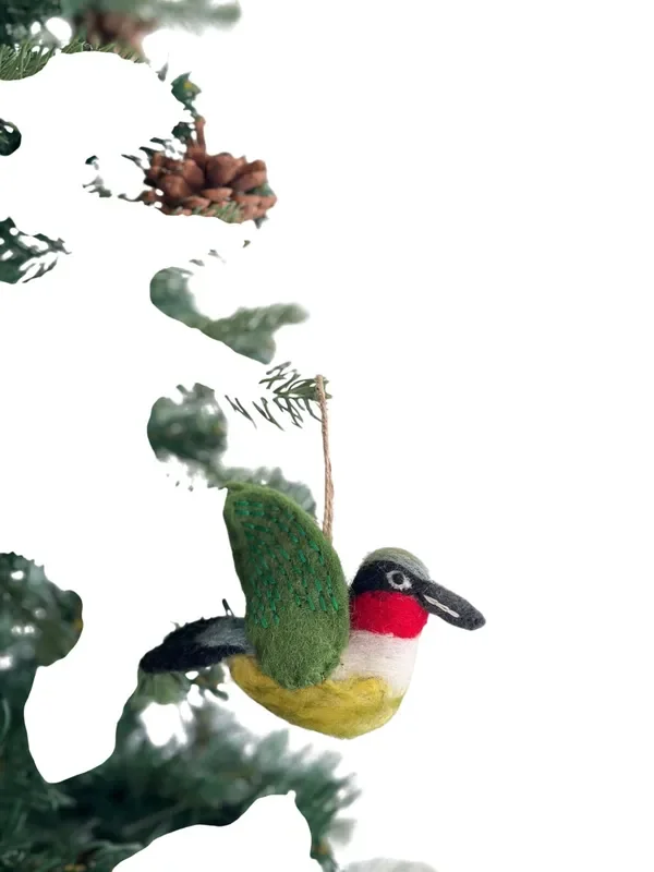 Needle Felted Hummingbird Ornament