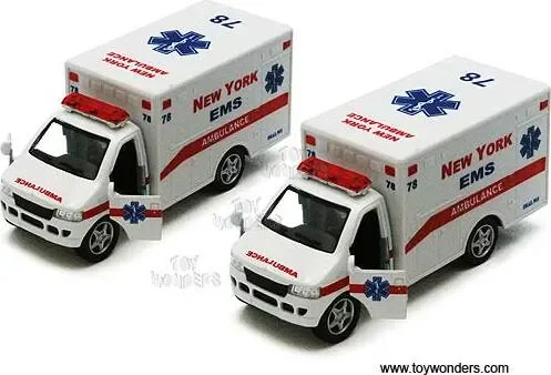 New York EMS Rescue Team Ambulances (5 ” diecast model car, White)