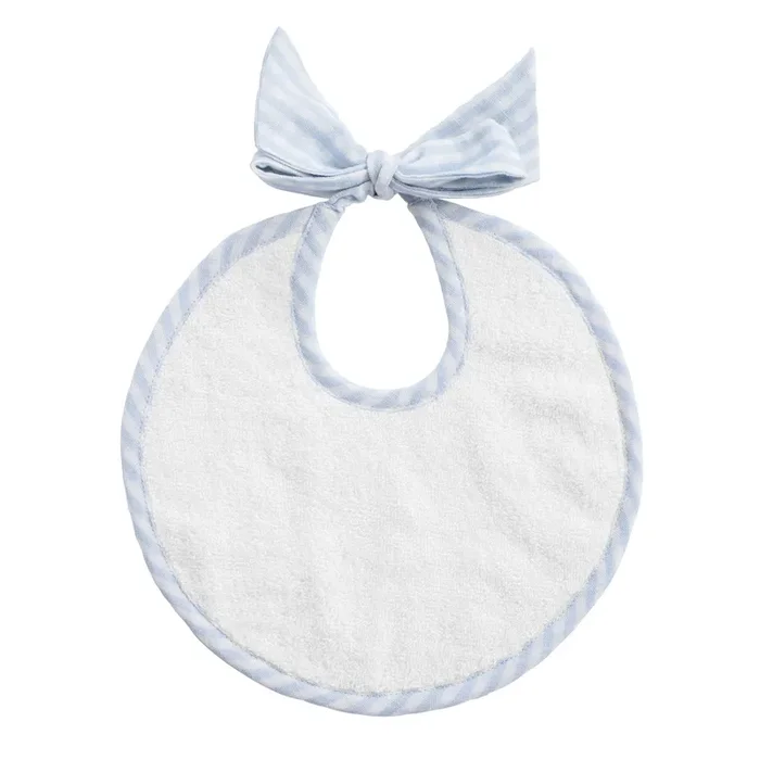 Newborn Bib | Pale Blue Gingham