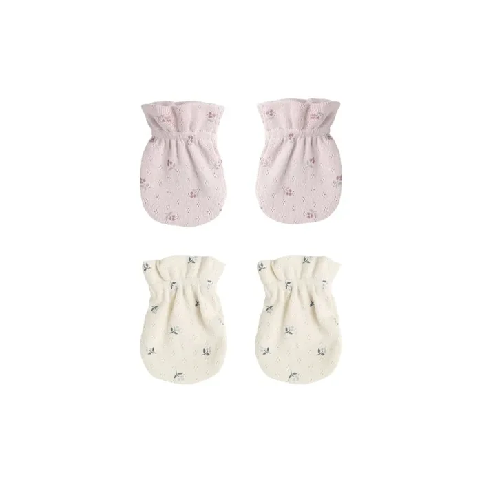 No Scratch Mittens, Set Of 2 – Blue Ditsy, Lilac Ditsy