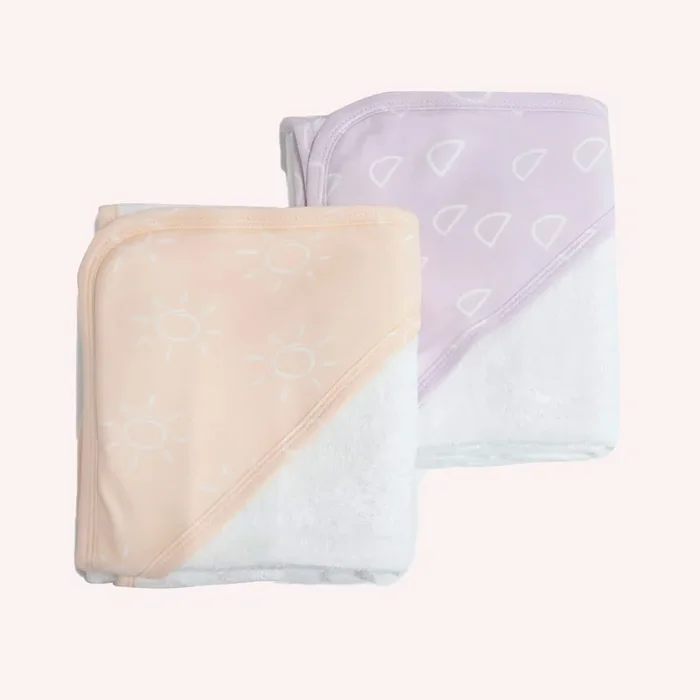 Nordic 2 Pack Hooded Towel – Peach Lilac