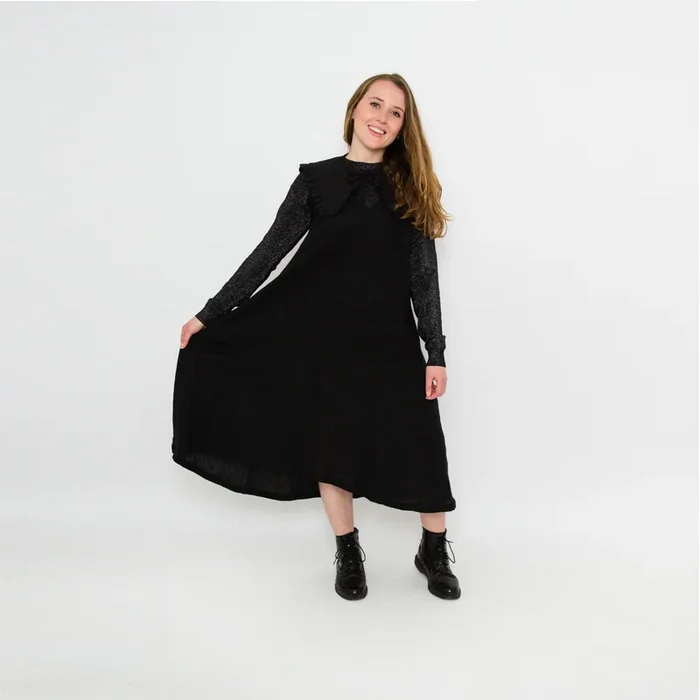 Nursing & Maternity Dress – Lucy – Black Linen