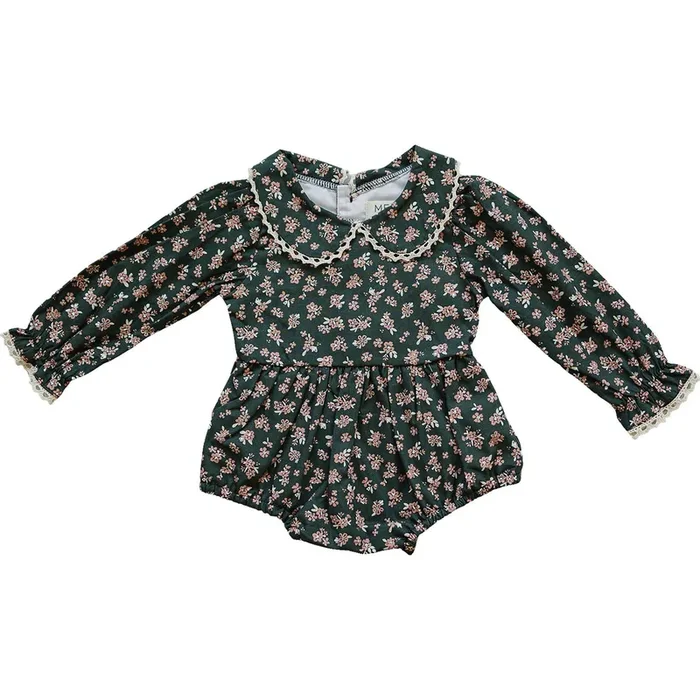 Olive Bloom Bubble Romper