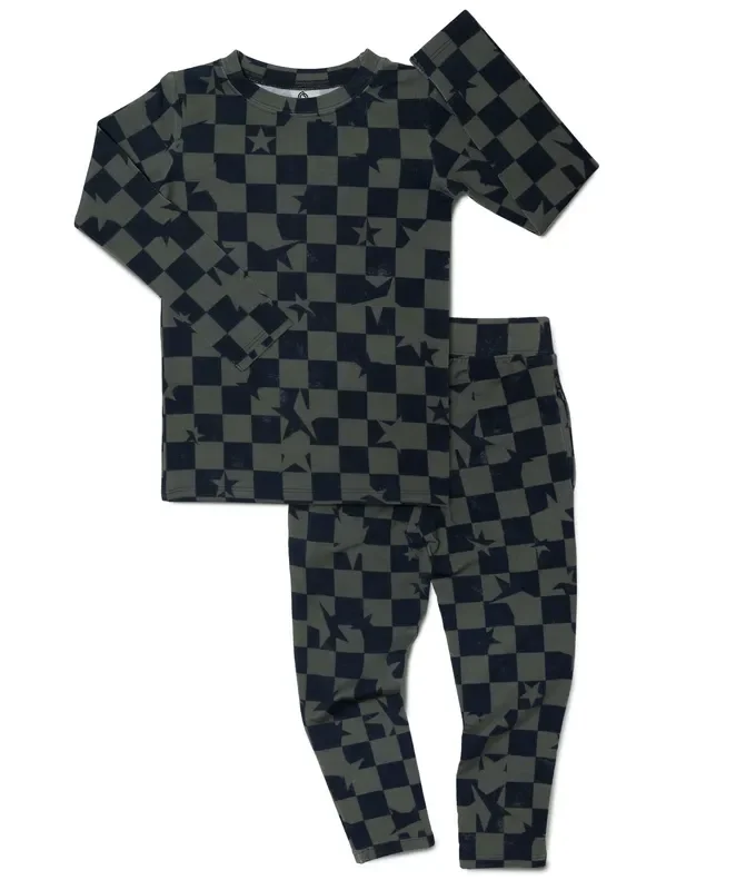 Olive Checkered Star Two-piece Set